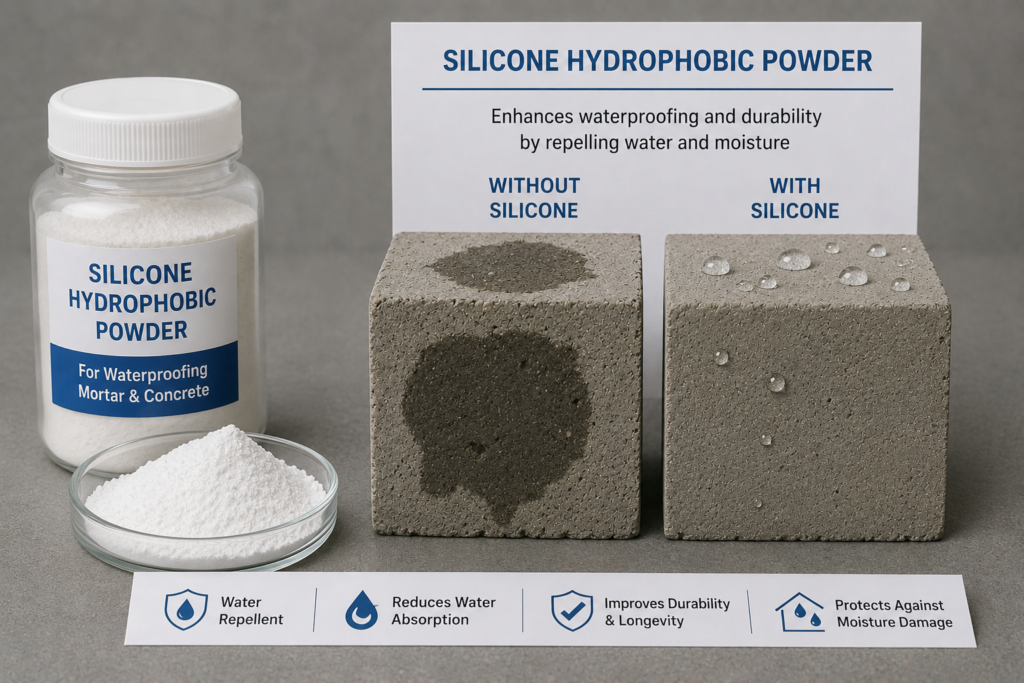 title Silicone hydrophobic powder for waterproofing