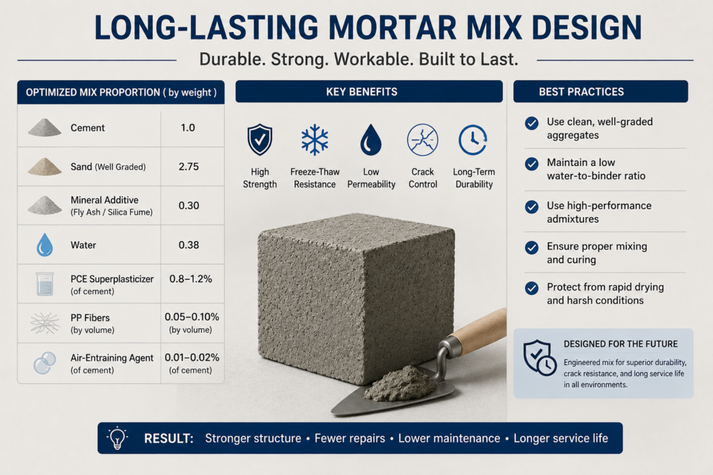 title Long-lasting mortar mix design