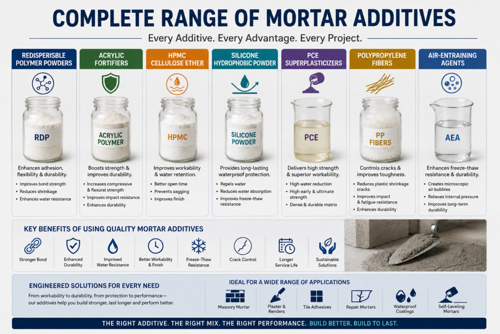 title Complete range of mortar additives