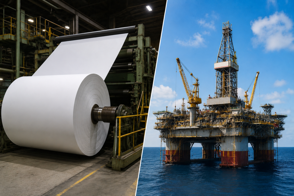 Industrial Uses of CMC Industrial settings like a paper mill or an oil rig