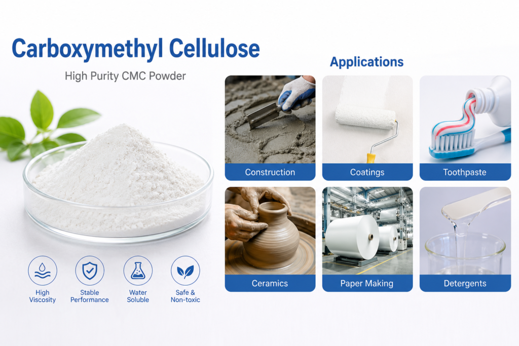 Various applications of CMC Carboxymethyl Cellulose powder and applications