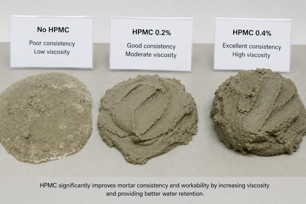 HPMC thickener effect on mortar consistency HPMC thickener effect on mortar consistency